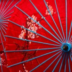 Menghan, Dai Theme Park, chińskie czerwone parasolki